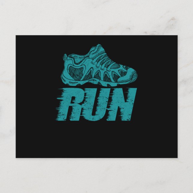 Cartão Postal Sports Shoe Run Funny Running Sprint Jogging (Frente)