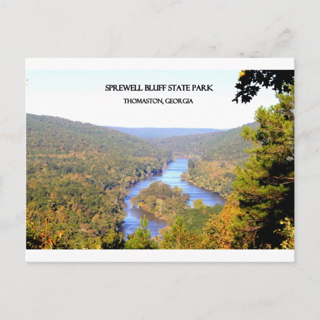 Cartão Postal SPREWELL BLUFF STATE PARK - Thomaston, Geórgia (Frente)
