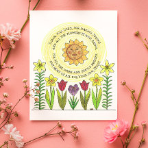 Spring Flowers and Jesus Inspirational Postcard
