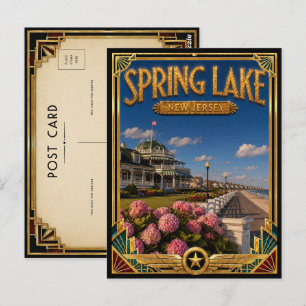 Cartão Postal Spring Lake Nova Jersey Arte Deco Vintage Era de O