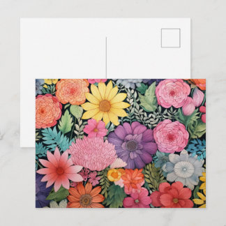 Cartão Postal Spring pink floral background