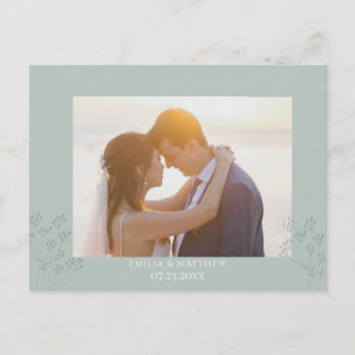 Cartão Postal Spring Wedding Photo Thank you Postcard