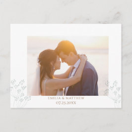 Cartão Postal Spring Wedding Photo Thank you Postcard