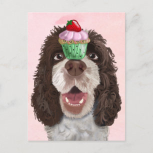 Cartão Postal Springer Spaniel com Cupcake 2