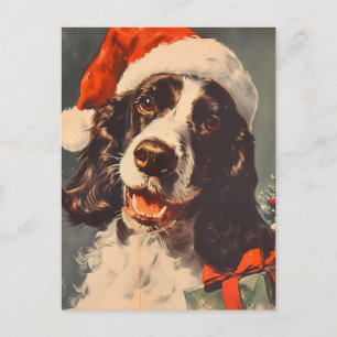 Cartão Postal Springer Spaniel Natal