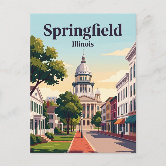 Cartão Postal Springfield, Illinois (Frente)