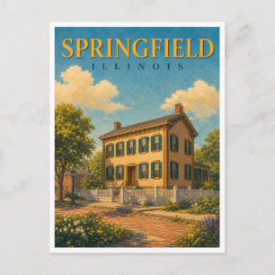 Cartão Postal Springfield Illinois Lincoln Home GeoSaga