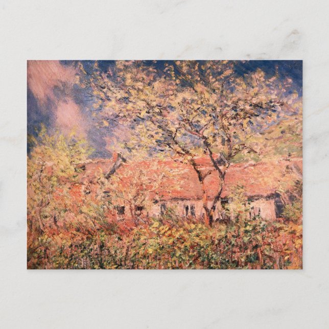 Cartão Postal Springtime em Giverny por Claude Monet (Frente)