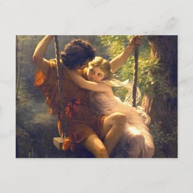 Cartão Postal Springtime ~ Lovers em Swinting (Frente)
