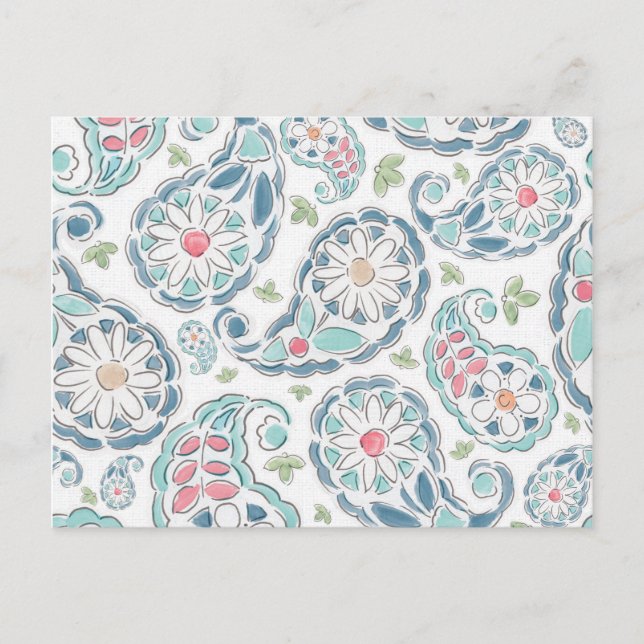 Cartão Postal Springtime Paisley Pattern (Frente)