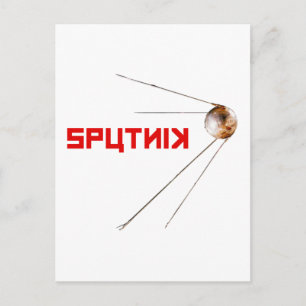 Cartão Postal SPUTNIK - espaço/russo/união soviética/tecnolog