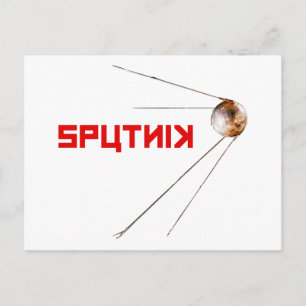 Cartão Postal SPUTNIK - espaço/russo/união soviética/tecnolog