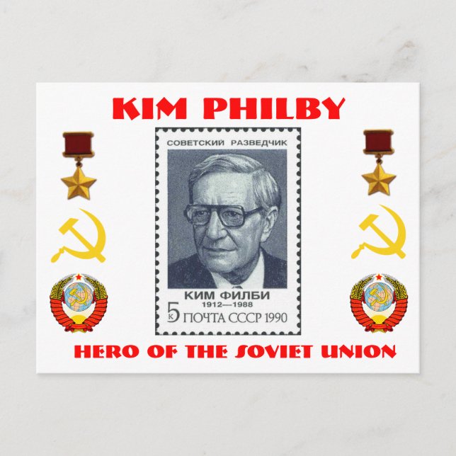 Cartão Postal Spy Kim Philby, Herói da União Soviética (Frente)