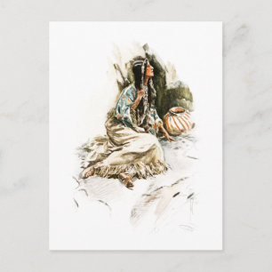 Cartão Postal Squaw indiano vermelho 1 de Hiawatha da canção d