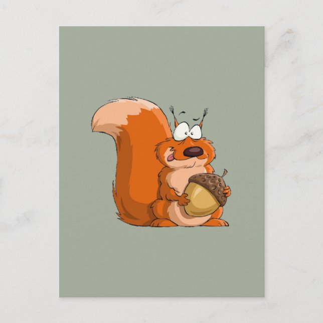 CARTÃO POSTAL SQUIRREL HOLDING ACORN (Frente)
