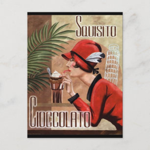 Cartão Postal Squisito Cioccolato Mulher de Chocolate Italiano V