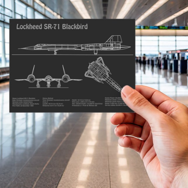 Cartão Postal SR-71 Blackbird - Planos de bordo PD (Criador carregado)