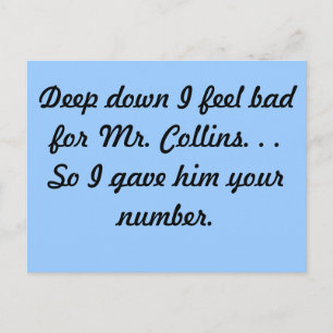 Cartão Postal Sr. Collins Postcard