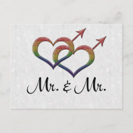 Cartão Postal Sr. e Sr. Orgulho gay Interligando Símbolos de Gên
