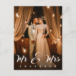 Cartão Postal Sr. e Sra. | Foto De Casamento Obrigado