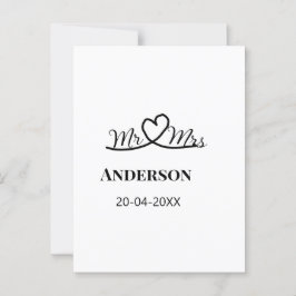 Cartão Postal Sr. & Sra. adicionar nome da família data ano casa