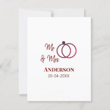 Sr & Sra adicionar sobrenome data ano lembrança de