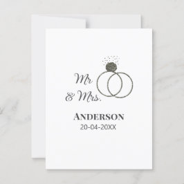 Cartão Postal Sr & Sra adicionar sobrenome data ano lembrancinha