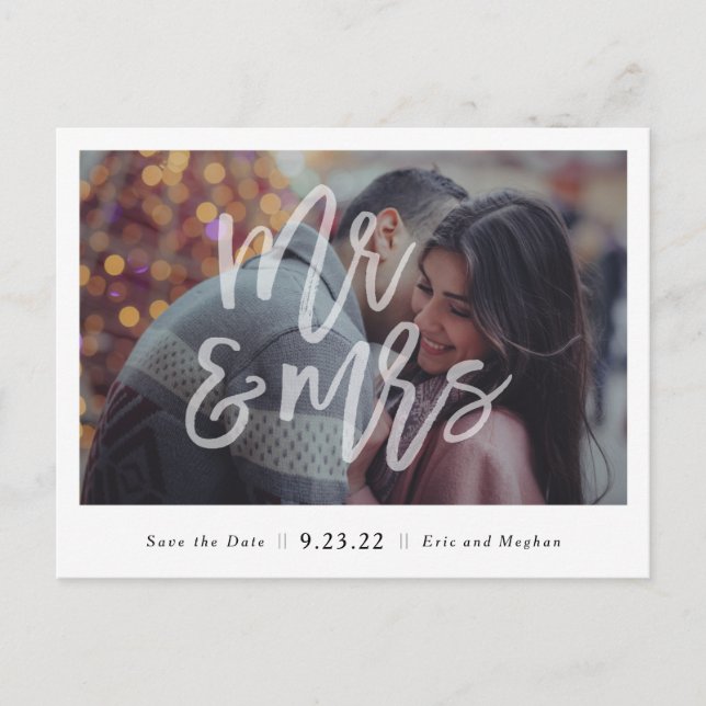 Cartão Postal Sr. & Sra. Salve o Cartão-Postal de Data (Frente)