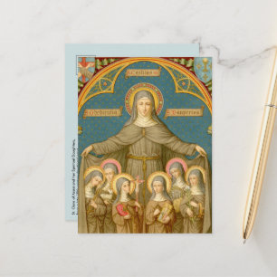 Cartão Postal Sra. Clara de Assis & Freiras (SAU 027b)
