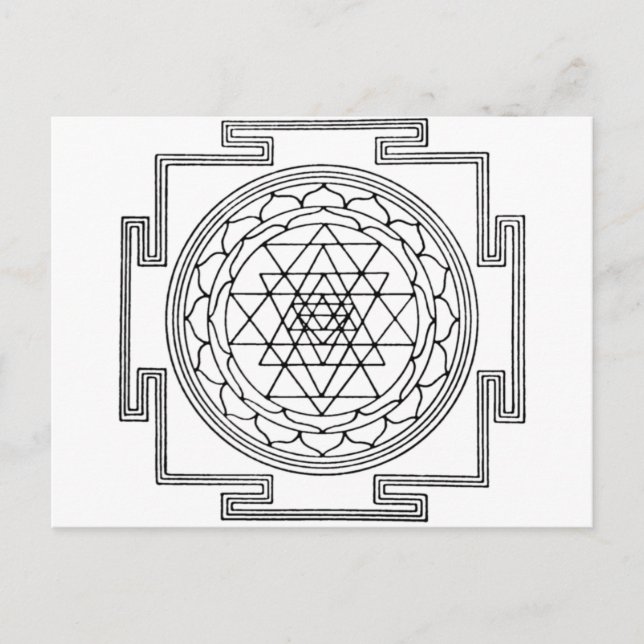 Cartão Postal Sri Yantra Mandala (Frente)