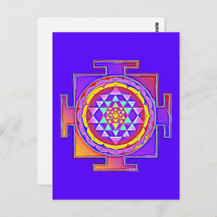Cartão Postal Sri Yantra - Símbolo hinduísmo Design 1