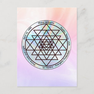 Cartão Postal Sri Yantra – Talismã de Proteção Personalizável