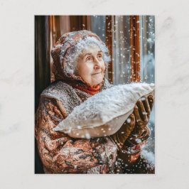 Cartão Postal Srta. Holle Agitando Neve Do Céu