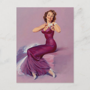 Cartão Postal Srta. Iris em vestido de beleza