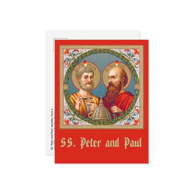 Cartão Postal SS. Cartão-postal Peter e Paul, Apostles (JMAS 01) (Frente/Verso In Situ)