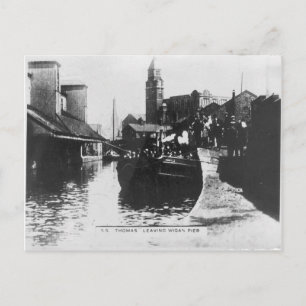 Cartão Postal SS Thomas deixando Wigan Pier