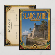 St. Augustine Flórida Arte Deco Vintage Idade Dour