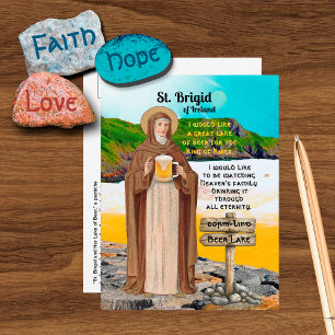 Cartão Postal St. Brígida da Irlanda e Seu Lago de Cerveja
