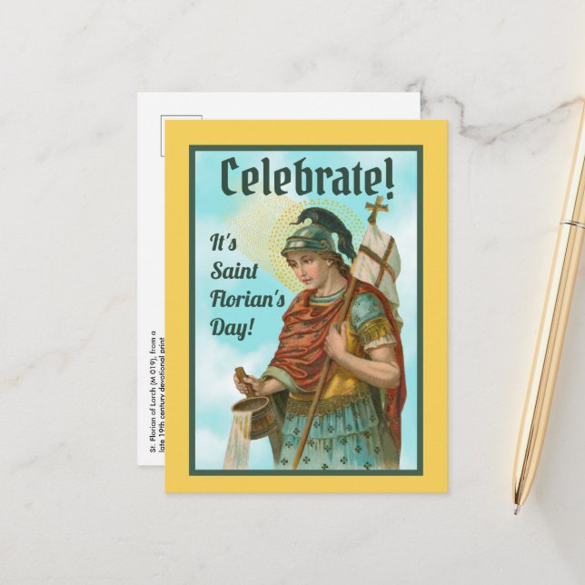 Cartão Postal St. Florian com balde (céu limpo; M 019) (Frente/Verso In Situ)