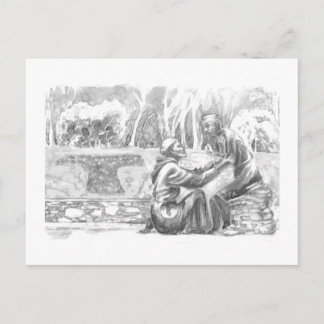 Cartão Postal St. Francis and the Leper