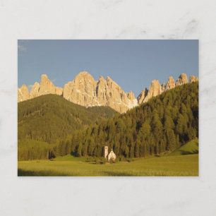Cartão Postal St Giovanni, Val di Funes, Dolomitas, Itália