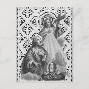 Cartão Postal St. Joseph, Símbolos Papais e SHJ (Detalhe; LT 02)