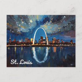 Cartão Postal St Louis Gateway Arch City Art
