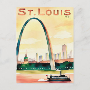 Cartão Postal St.Louis Mo. Moderna Cidade Clássica Colorida