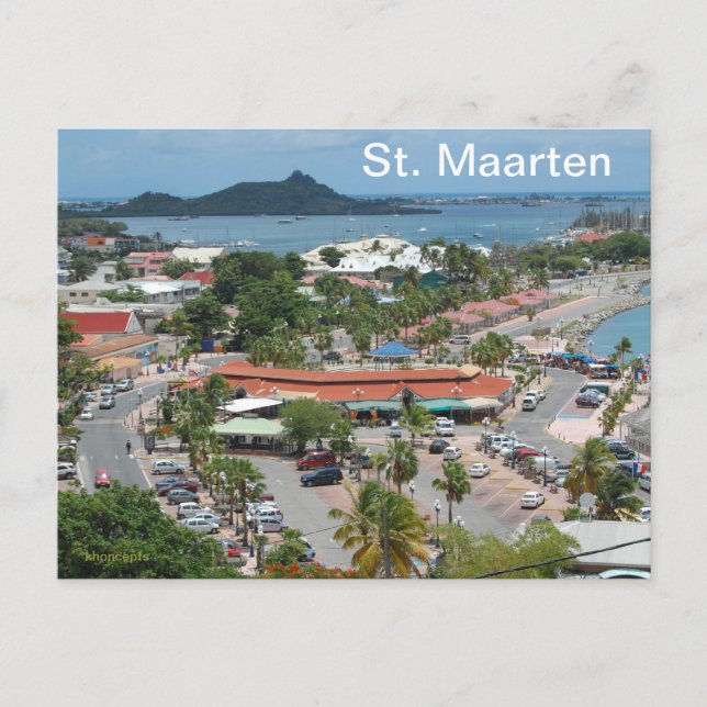 Cartão Postal St. Maarten - Baía de Marigot (Frente)