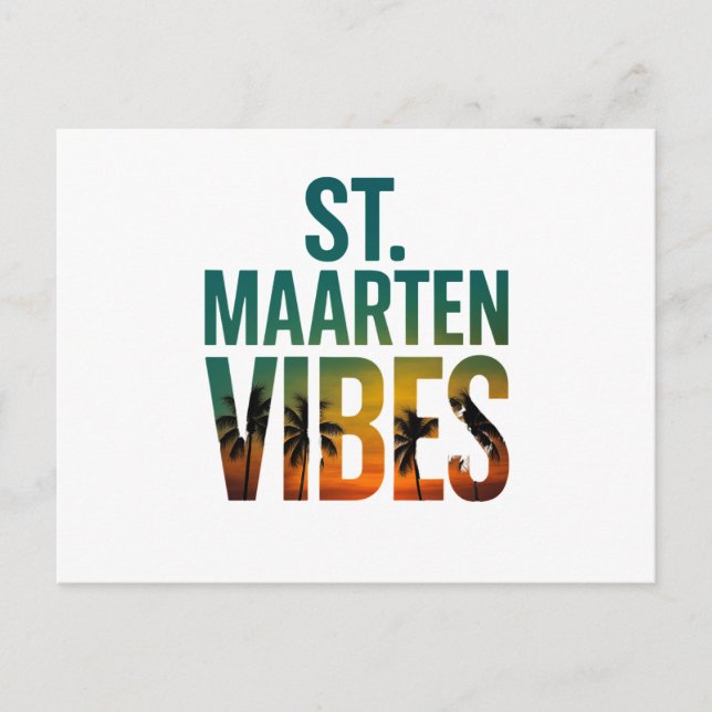 Cartão Postal St. Maarten vibes Caribbean island postcard (Frente)