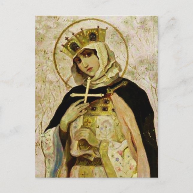 Cartão Postal “St Olga” de Mikhail Nesterov (Frente)