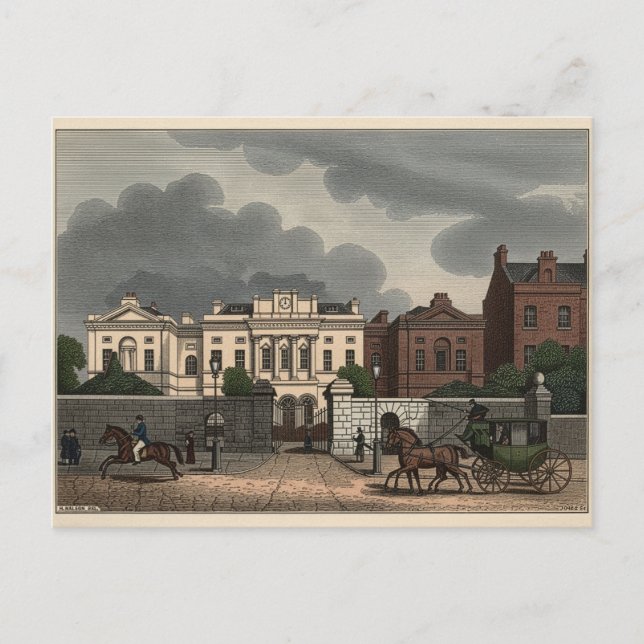 Cartão Postal St. Patrick Dun's Hospital in Dublin, Ireland 1835 (Frente)