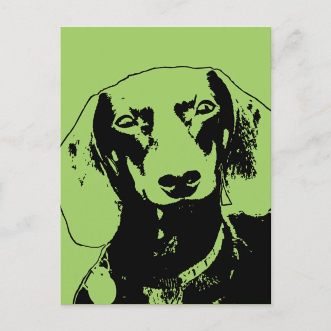 Cartão Postal St Patricks Doxie Silhouette - Winston (Frente)