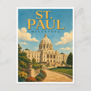 Cartão Postal St. Paul Minnesota State Capitol GeoSaga